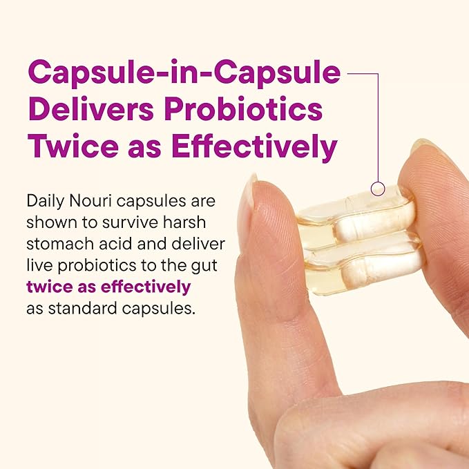 Daily Nouri Hormone Balance Probiotics for Women | Hormone Balance for Women | PMS, Hormonal Acne, & Bloating Support | 7 Clinically Studied Strains + Omega | 30-Day Supply