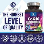 CoQ10 Softgels - Ultra High Absorption Coenzyme Q10 200mg Per Serving - Co Q 10 Softgel Supplement With Black Pepper, Energy & Heart Support Antioxidant - for Women & Men, Bottled USA - 240 Softgels