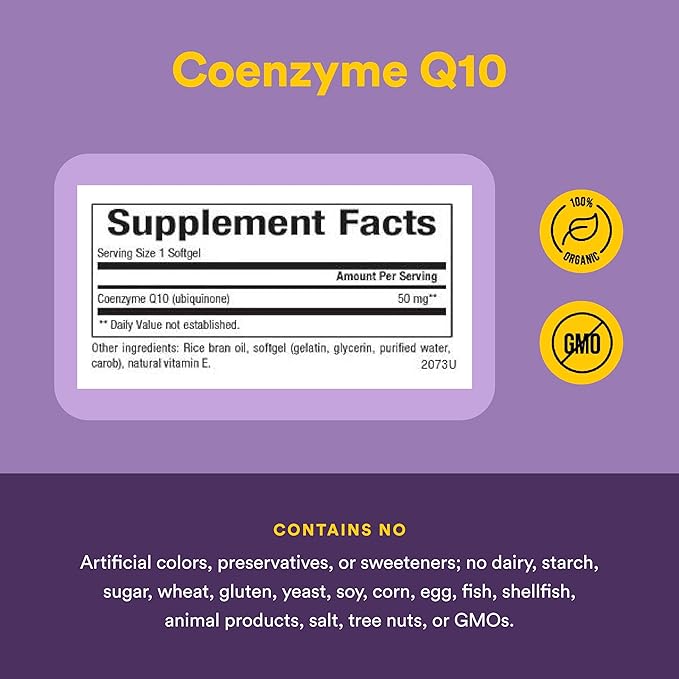 Natural Factors Coenzyme Q10 - Antioxidant Support Supplement Supports Cellular Energy Production - Better Absorption Aids Healthy Heart Function - 50 mg, 60 Softgels (60 Servings)