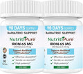 Carbonyl Iron Tablet 65 mg with 270 mg Vitamin C |180 Days Supply | for Women/Men | High Potency Bariatric Vitamins for WLS Patients Including Gastric Bypass | Dye Free (2)