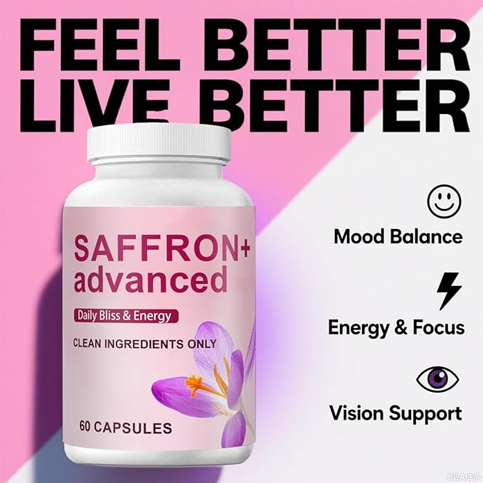 Saffro Supplements | 10-in-1 with Saffron Extract, Vitamin C, Magnesium, Turmeric, & KSM-66 Ashwagandha | Boost Energy and Mood | 60 Capsules (1)
