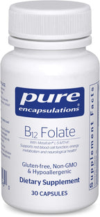 Pure Encapsulations B12 Folate - Energy Supplement to Support Nerves, Energy Metabolism & Cognitive Support* - with Vitamin B Folate as Metafolin - 30 Capsules
