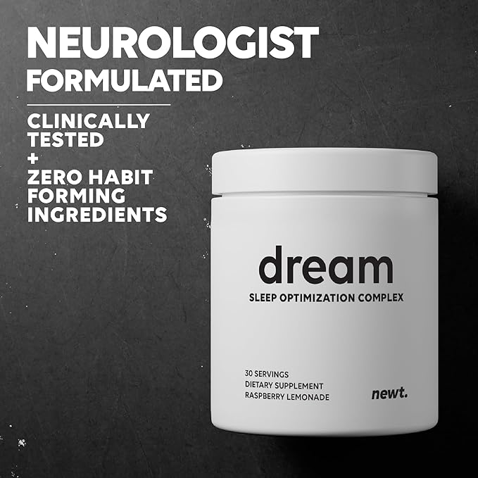 DREAM Sleep Aid Powder | Magnesium L-Threonate, Apigenin & Theanine | 2400mg 7-Ingredient Non-Habit Forming and Natural Sleep Aids for Adults | Deep Sleep Super Calm & Stress Relief