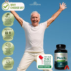 Plus B 11-in-1 Beadlet Capsule – Complete B-Complex with B1, B2, B3, B5, B6, B7, B9, B12 – Timed Release for Energy, Vitality, Brain, Heart, Immune, Mood, & Overall Wellness