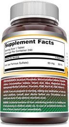 Amazing Formulas Iron as Ferrous Sulfate Supplement | 65 Mg | Tablets | Non-GMO | Gluten Free | Made in USA (240 Count | 2 Pack)