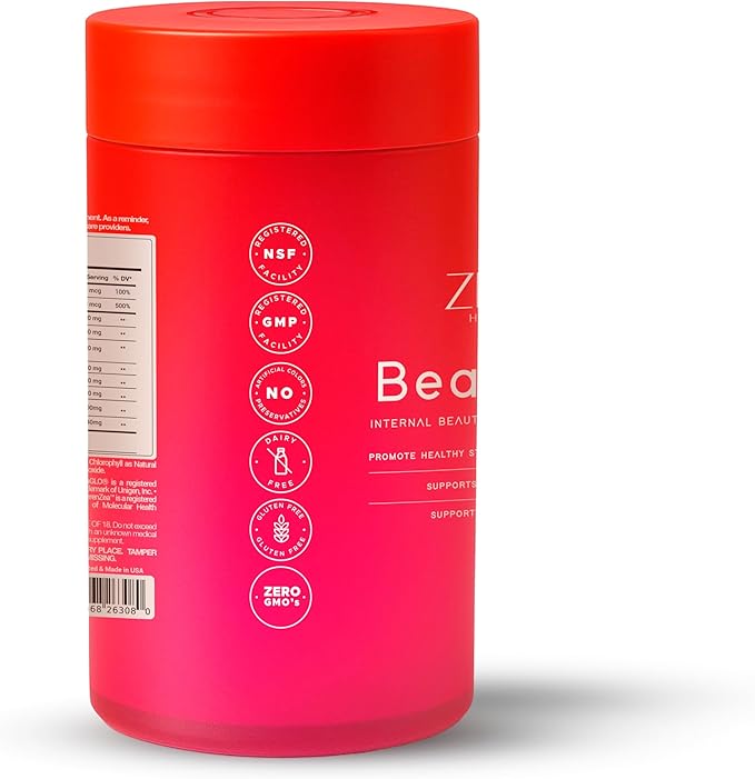 Zenos Health BeautyZen - Beauty Supplement for Hair Growth with DHT Blocker, Biotin Collagen Keratin & Antioxidants Supplement, Androgen Blocker, Anti Aging, Keratin Complex - Made in USA, 120 Caps