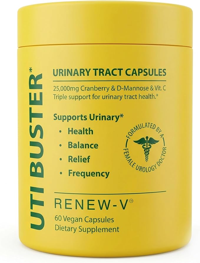 UTI Buster Urinary Tract Capsules 25,000mg Cranberry & D-Mannose & VIT.C- 60 Capsules