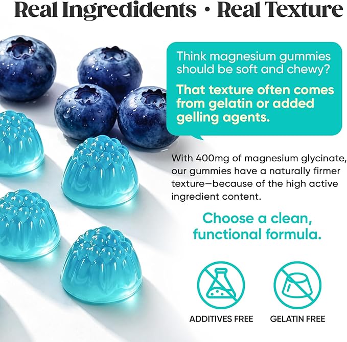 60 Day Supply Magnesium Glycinate 400mg Gummies with Ashwagandha, L-Theanine, CoQ10, Vitamin D3 & B6, Sugar Free Magnesium Gummies for Adults & Kids, Stress Relief, Sleep & Calm, Vegan, Gluten Free