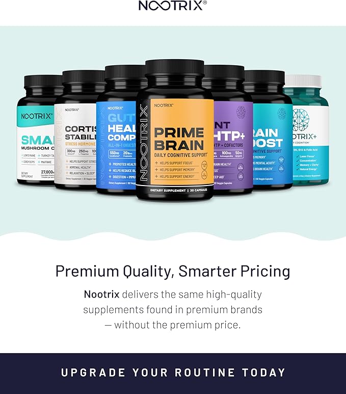 Nootrix Brain Plus Nootropic Supplement | Supports Memory, Mental Focus, Cognitive Health & Energy | Promotes Healthy Mood & Brain Function | Vitamin B1, Vitamin B6 & Vitamin B12 | 30 Capsules