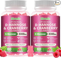 2 Pack Liposomal D-Mannose Gummies 4000mg Complex Cranberry 1500mg & Hibiscus,High-Potency Formula for Women Urinary Tract & Immune Support,Liver, Bladder Flush Cleanse Wellness Supplement