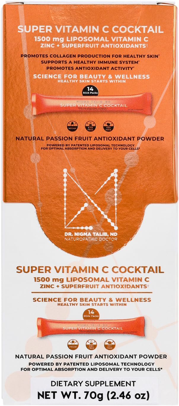 DR. NIGMA Super Vitamin C Cocktail Powder | Science-Based Beauty and Wellness | Powerful Combo of Vital Nutrients to Support Optimal Health and Vitality | 14 Servings | 2.46 oz