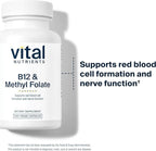 Vital Nutrients Vitamin B12 & Methyl Folate - Vegan Methylated Folate & B12 Supplement - 5-MTHF Plus B12 Supports Nervous System & Metabolism* - Gluten, Dairy, Soy Free - 200 Capsules
