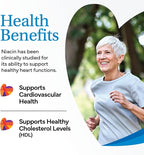 Slo-Niacin Slow Release Niacin 500mg – Vitamin B3 Supplement for Heart Wellness – Flush-Free B3 Vitamins for Cholesterol & Cardiovascular Support – 100 Tablets