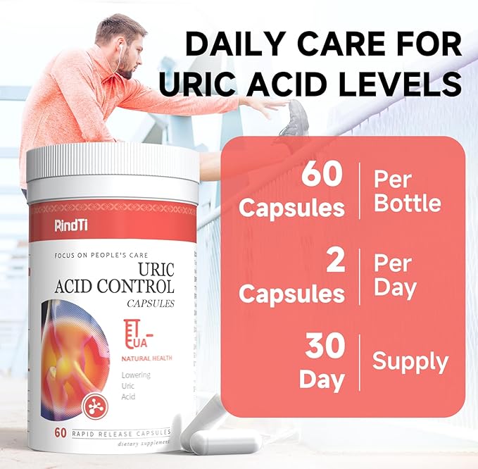 Purge Uric Acid Flush Detox and Cleanse with Tart Cherry, Celery Seed Extract and Turmeric for Daily Joint Comfort and Kidney Support, 60 Capsules