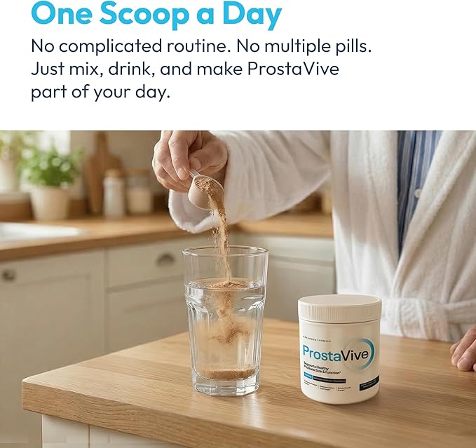 ProstaVive Advanced Prostate Support Formula - Complete Urinary & Bladder Health Supplement - Helps Promote Strong Flow & Emptying - Natural Powder - Gluten Free, Non-GMO