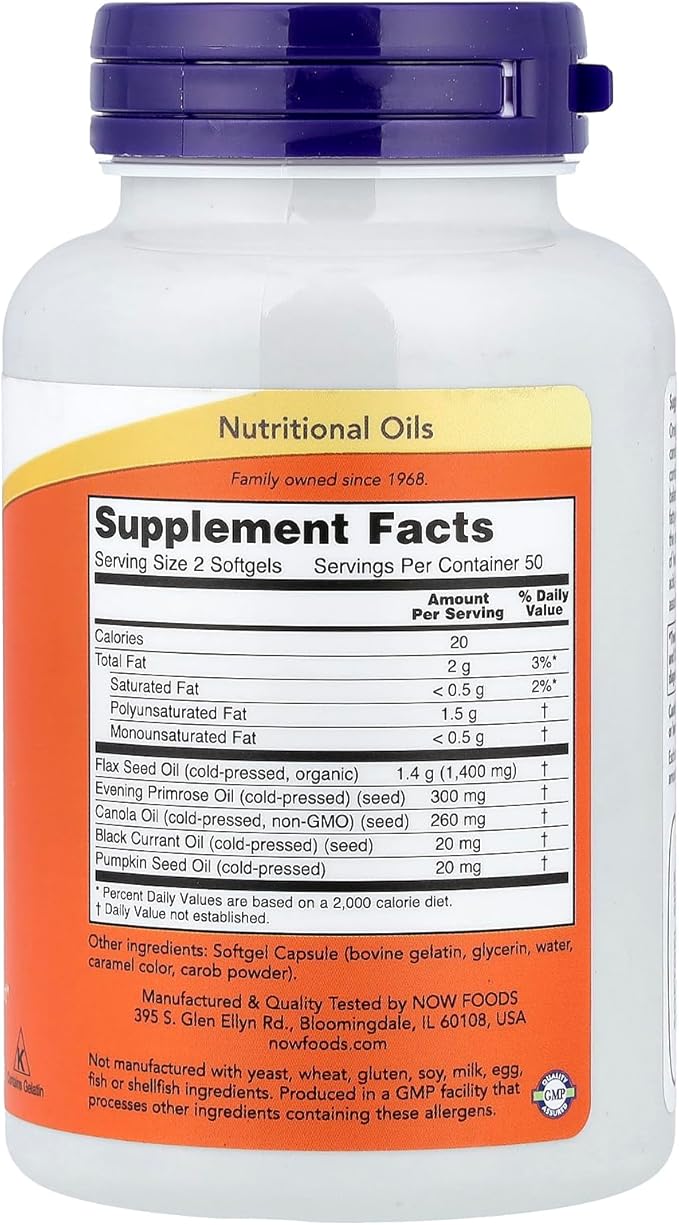 Now Foods Omega 3-6-9, 1,000 mg, 100 Softgel
