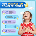 Magnesium Glycinate Liquid for Kids, Kids Magnesium Liquid Drops Supplement with L-Theanine, Calcium, Zinc, Vitamin D3 K2 for Sleep Calm Relaxation Brain Bones Focus, Grape Flavor 2 Fl Oz