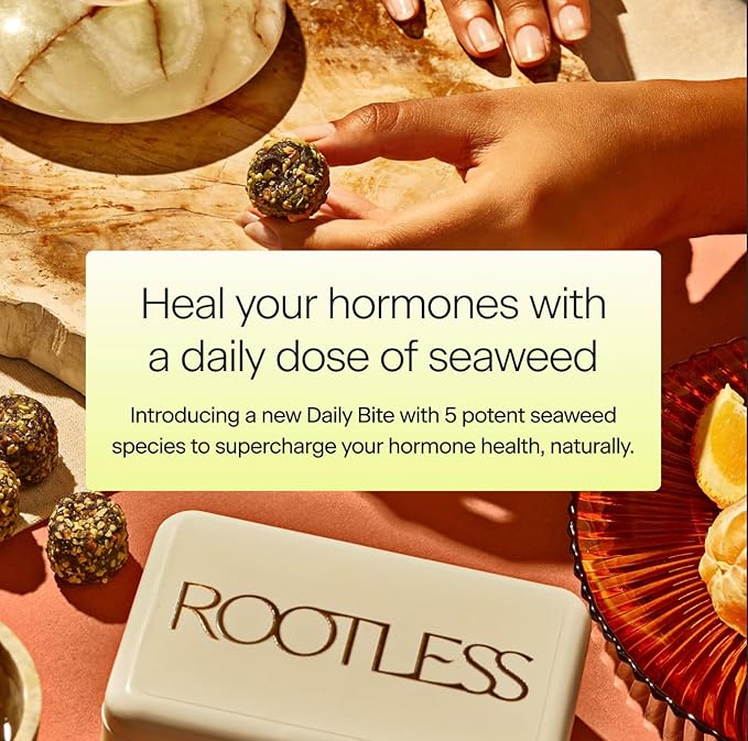 Rootless Seaweed Daily Bites – Orange Pistachio – 1 Week Trial Pack for Hormone & Thyroid Health | 100% Daily Iodine, Whole Food Ingredients, No Added Sugar (7 Bites)