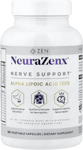 Zen Nutrients NeuraZenX Nerve Support & Peripheral Neuropathy Support Supplement with 1200mg Alpha Lipoic Acid (ALA), Benfotiamine, L-Carnitine, and Turmeric