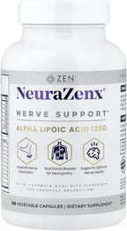 Zen Nutrients NeuraZenX Nerve Support & Peripheral Neuropathy Support Supplement with 1200mg Alpha Lipoic Acid (ALA), Benfotiamine, L-Carnitine, and Turmeric
