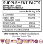 Zhou N.O. Pro - Premium Nitric Oxide Supplement for Men & Women, Heart, Muscle & Blood Support with Beet Root & L Arginine, Natural Nitric Oxide Booster - 120 Veggie Capsules