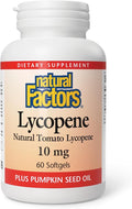 Natural Factors, Lycopene 10 mg, Antioxidant Support to Help Reduce Free Radical Damage with Pumpkin Seed, 60 softgels (60 servings)