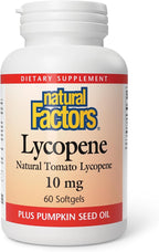 Natural Factors, Lycopene 10 mg, Antioxidant Support to Help Reduce Free Radical Damage with Pumpkin Seed, 60 softgels (60 servings)