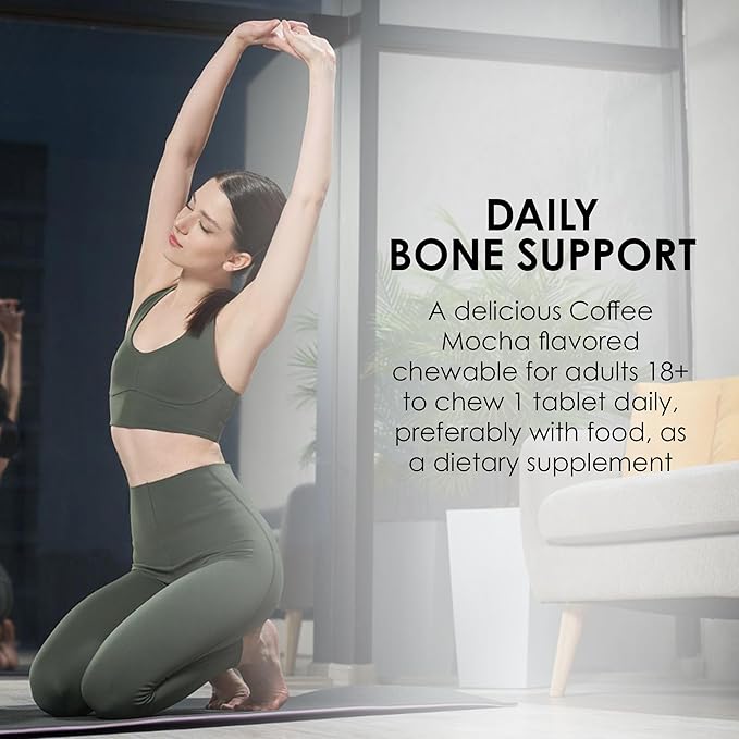 MASON NATURAL Calcium 600 mg with Vitamin D3, 100 Day Supply, Supports Healthy Bones & Normal Muscle Function, Coffee Mocha Flavor, 100 Chewables