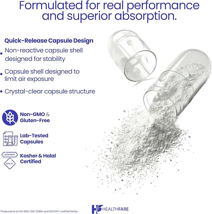 Healthfare Benfotiamine 300mg | 200 Veg Capsules | Enhanced Absorption | Supports Overall Health | Increased Bioavailability