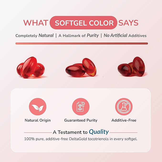 Wellness Extract Eannatto Tocotrienols Vitamin E Supplements Tocopherol Free, Supports Immune Health, Non-GMO, Gluten Free & Antioxidant (300MG 60 Softgels)