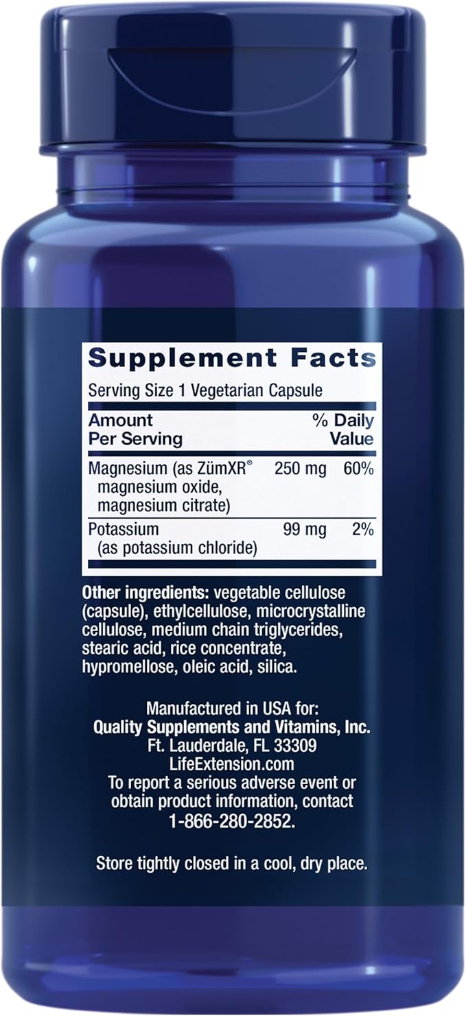 Life Extension Potassium with Extend-Release Magnesium – Heart health supplement for blood pressure support with two essential minerals – Non-GMO, vegetarian, gluten-free – 60 capsules