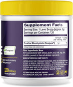 Healthy Origins® Performance Creatine with Creapure®, Unflavored Micronized Powder, Supports Muscle Function, Energy & Recovery, 21.2oz (600g), 120 Servings