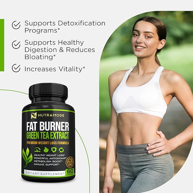 Premium Green Tea Extract Fat Burner Supplement with EGCG-Natural Appetite Suppressant-Healthy Weight Loss Diet Pills that Work Fast for Women and Men-Detox Metabolism Booster to Burn Belly Fat Fast