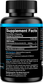 Black Forest NMN Supplements 1000mg (Nicotinamide Mononucleotide) 99% Pure, Stabilized Form, BioPerine® for Enhanced Bioavailability (60 Capsules) (NMN 1000mg per Serving) NAD Supplement for NAD