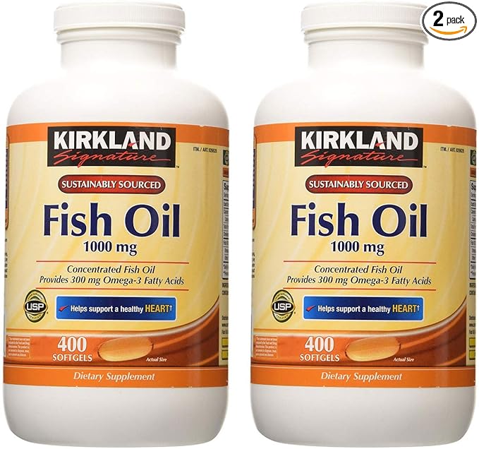 Kirkland Signature hgar Fish Oil Concentrate 2 Pack, 400 Count (Pack of 2)