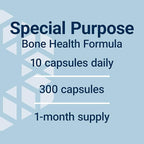 Life Extension Dr. Strum's Intensive Bone Formula, Cissus quadrangularis, Calcium, Vitamin D3, K2, Magnesium, zinc, Potassium, Boron, Bone Health Support Formula, Gluten Free, Non-GMO, 300 Capsules