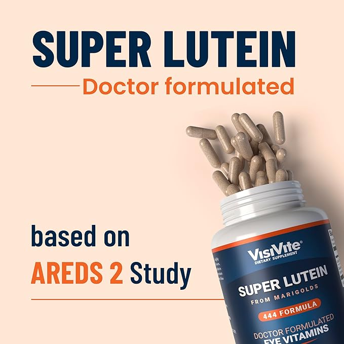 VisiVite Super Lutein 444 Eye - Unique & Clear Eye Vitamins - Lutein Max Vision Vitamins for Eyes - Zeaxanthin Plus Lutein Eye Vitamins - Clear Eye Supplements for Adults