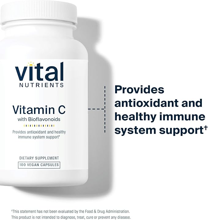 Vital Nutrients Vitamin C with Bioflavonoids - Vegan Supplement for Immune Support* - 1000mg Vitamin C and 500mg Citrus Bioflavonoid - Gluten, Dairy and Soy Free - Non-GMO - 100 Capsules