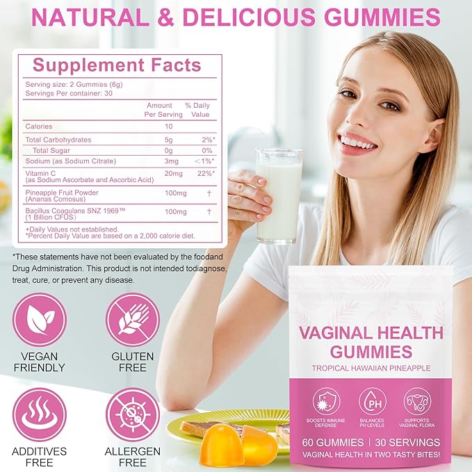 Vital Vaginal Probiotics Source Feminine Gummies,Premium Feminine Balance Gummies,Probiotic Gummies for Prenatal & Postnatal Women - Probiotics for Digestion, pH Balance, Gut Health, Immune Support