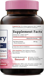 Bonawell Tart Cherry Capsule, 500mg Extract Per Capsule, Made from Montmorency Tart Cherries, Powerful Uric Acid Cleanse, Antioxidant Support, 2 Month Supply, 60 Capsules