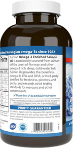 Carlson - Salmon Oil, 500 mg Omega-3s, Norwegian, Heart, Brain & Joint Health, 300 Softgels