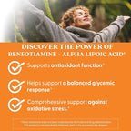 Doctor's Best Benfotiamine + Alpha Lipoic Acid (ALA) Nutritional Supplement - Support for Glycemic Balance & Metabolic Response, Benfotiamine 150 mg & Alpha-Lipoic Acid 300 mg Capsules - 60 Veg Caps