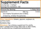 Bronson Vitamin E Complex 400 I.U. Supplement (d-Alpha Tocopherol Plus d-Beta, d-Gamma, & d-Delta Tocopherols), Antioxidant, 100 Softgels