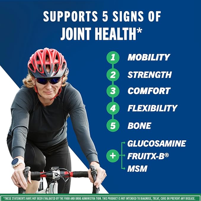 Move Free Advanced Glucosamine Chondroitin MSM Joint Support Supplement, Supports Mobility, Comfort, Strength, Flexibility & Bone, 120 Tablets/40 Servings