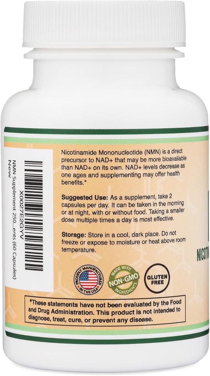 Double Wood Supplements NMN, 60 Capsules (125 mg per Capsule)
