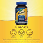 Nature’s Way Alive! Men’s 50+ Premium Gummy Multivitamin, Supports Healthy Heart, Brain & Muscle Function*, B-Vitamins, Vegetarian, Grape, Orange and Cherry Flavored, 75 Gummies