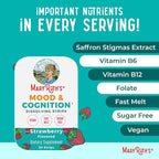 Mood & Cognition Dissolving Strips by MaryRuth's | Vitamin B12 | Vitamin B6 | Saffron | Folate | B Vitamins | Sugar Free | Strawberry Flavor | Vegan | Gluten Free | Dairy Free | 30 Count
