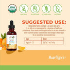 MARYRUTH'S Kids Vitamin C Drops | Vegan Immune Support Supplement for Ages 4-13 | Immune Support & Overall Health | Vitamin C from Organic Acerola Fruit Extract | 2oz