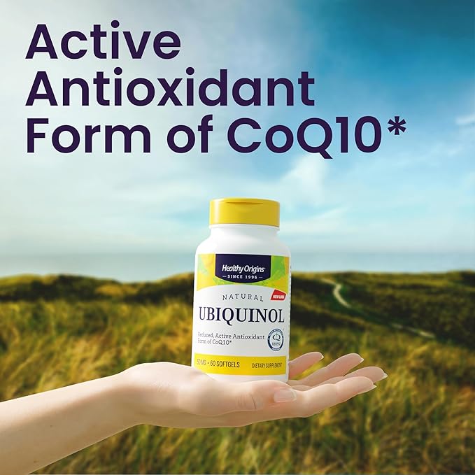 Healthy Origins Ubiquinol (Active Form of CoQ10), 50 mg - Ubiquinol Supplements for Heart Health & Antioxidant Support - Gluten-Free & Non-GMO Supplement - 150 Softgels