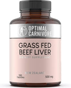 Optimal Carnivore Grass Fed Beef Liver Capsules, Freeze Dried in Convenient Pills, 180 Capsules, Desiccated Supplement